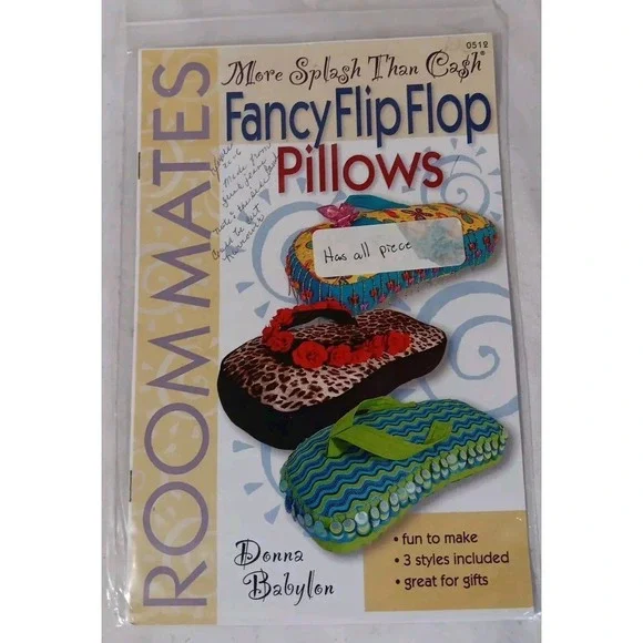 Roommates Pillow Pattern 0512 Fancy Flip Flop Sandal Pillows by‎ Donna Babylon