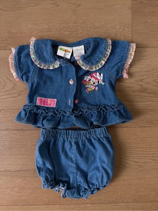 Vintage baby Disney Minnie Mouse denim set