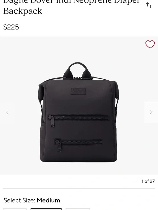 Dagne Dover Black Neoprene Backpack - Sleek Everyday diaper Bag