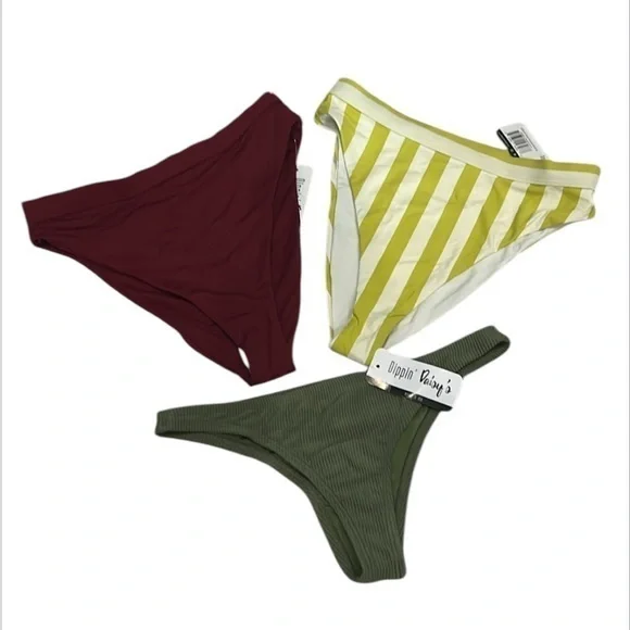 Dippin’ Daisy’s bundle of 3 size small swim bikini bottoms new NWT