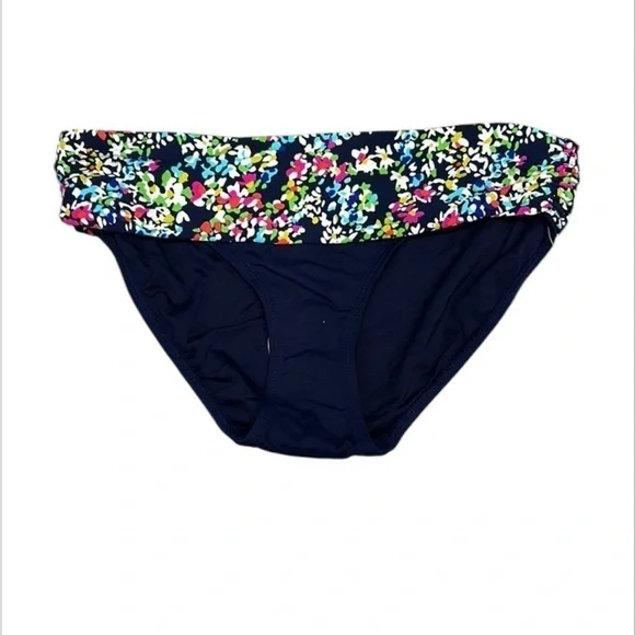 Anne Cole floral banded multi color swim bikini bottoms size XS