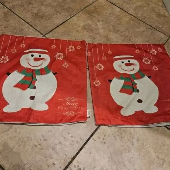 Christmas Throw Pillow Covers Zip-Up Set of 2 18