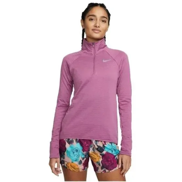 Nike Therma-Fit Element Long Sleeve Athletic Shirt in Purple Size Small Running
