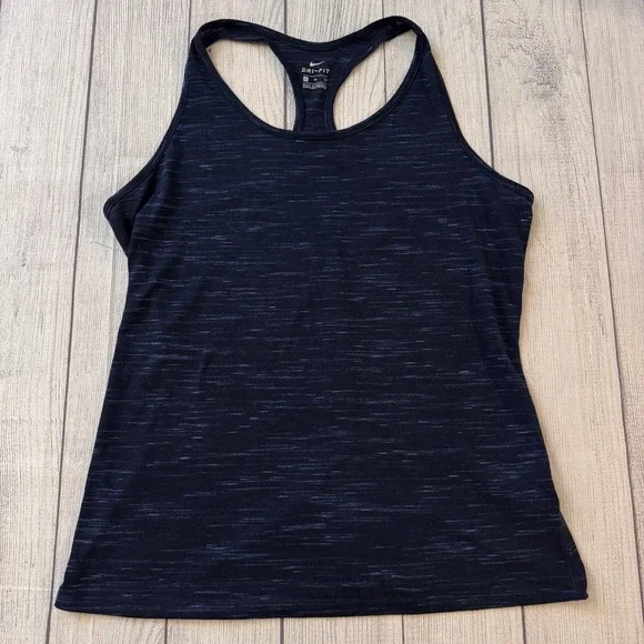 Nike Dri-FIT Women's XL Racerback Tank Top Blue Heather Mesh Running Workout