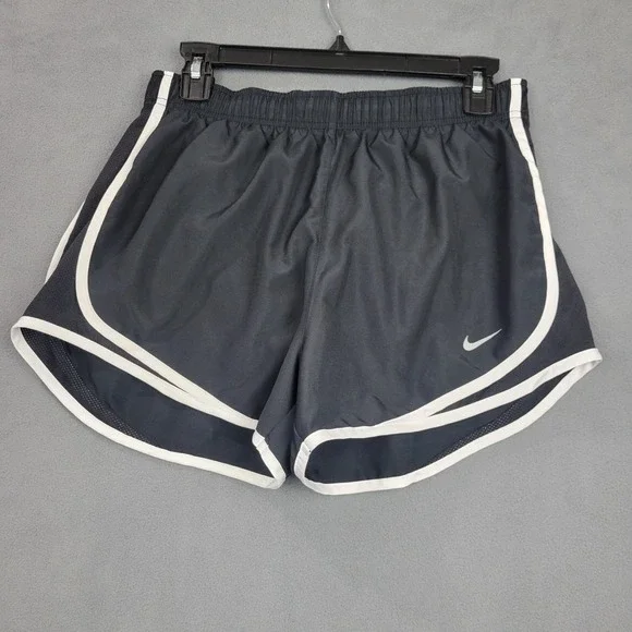 Nike Dri Fit Tempo Running Shorts Women Medium Black White Mesh Detail High Rise