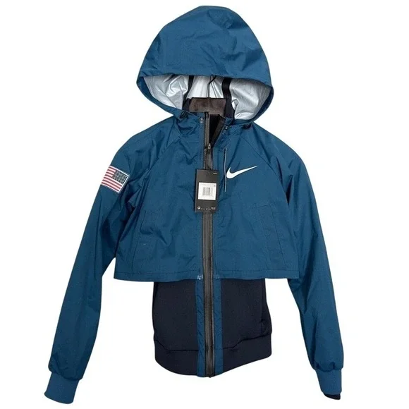 New USA Winter OLYMPIC Team Nike Women's XS Training Cropped Jacket OLYMPICS nwt