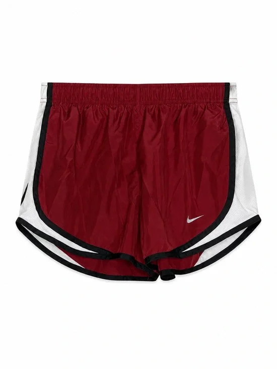 Nike Dri-FIT Running Shorts Women’s Red White Black Mesh Lined Athletic