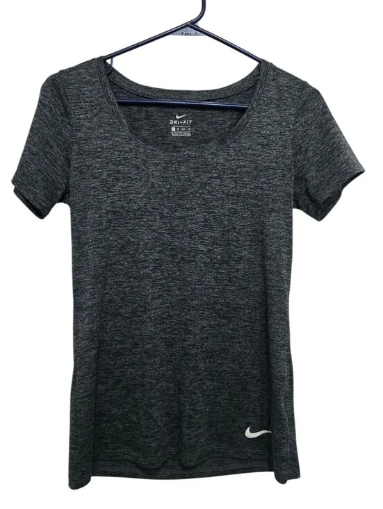 Nike Women's Short Sleeve Dri-FIT Tee - Charcoal Gray XS