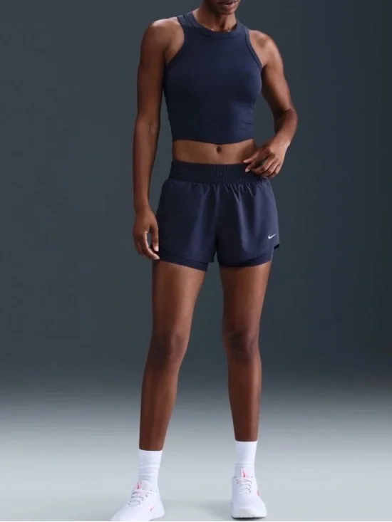 Nike One Women’s Fitted Dri-Fit Cropped Tank Top - Navy - XL