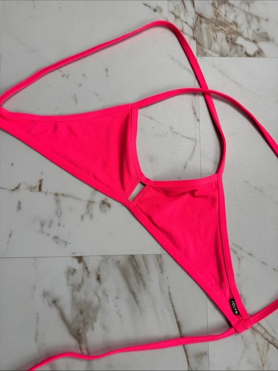 JOLYN Women's Pink Vent Bikini Top Sz S Surf beach sporty paddleboard workout