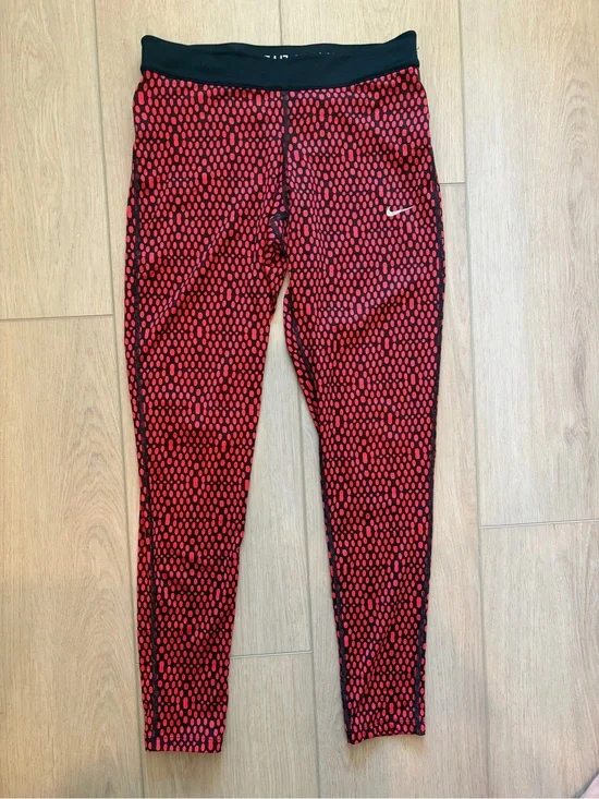Nike Dri-Fit Epic Run Womens Red and Black Patterned'Athletic Leggings