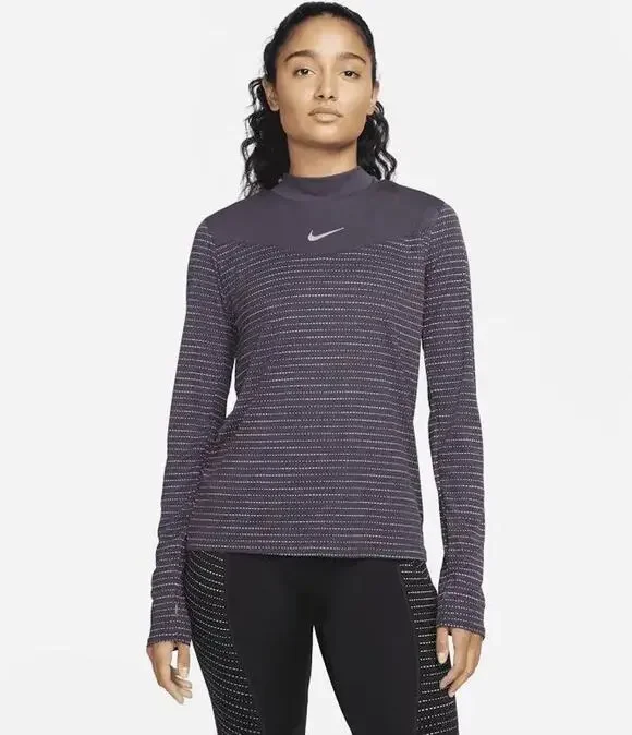 Nike Dri-FIT Run Division Long Sleeve Running Top Women’s Sz L Purple DV7243-540