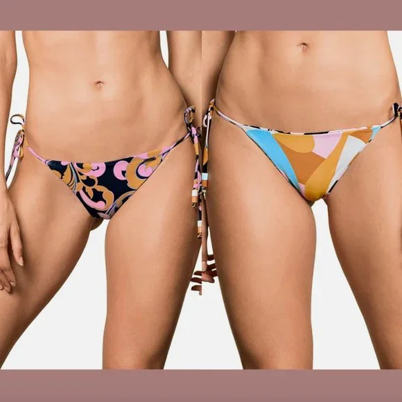 NEW $73 Maaji [ Large ] Swizzle Picasso Izzy Tie Side Cheeky Cut Bottom #5747‎