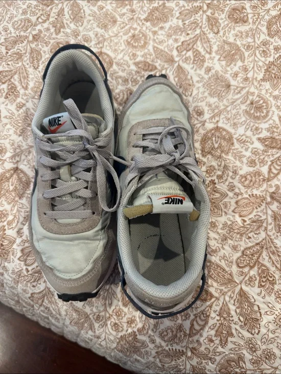 NikeLight Gray and White Retro Sneakers