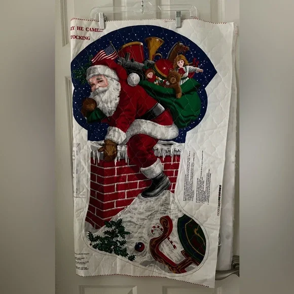 Vintage Cranston Giant uncut Prequilted Stocking Christmas Santa Pillow Holiday
