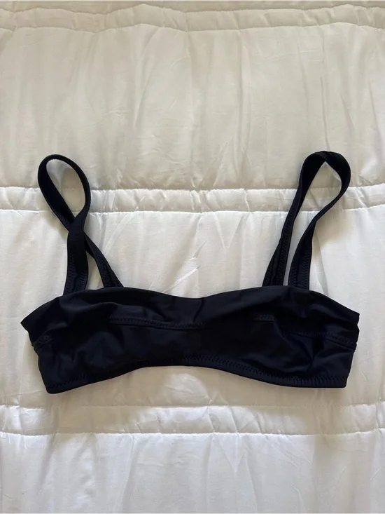 Galamaar black french style bikini top size S