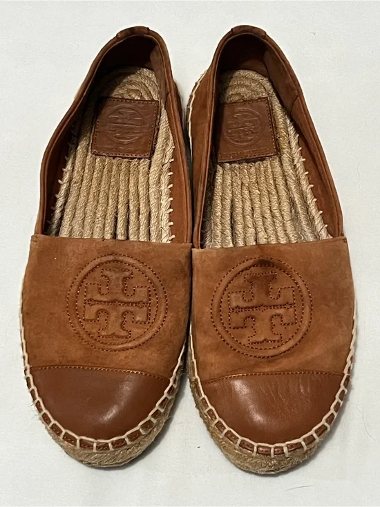 Tory Burch Tan Leather Espadrilles