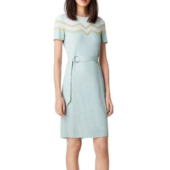 Tory Burch Green Mosaic Printed Casual Stretch Dress • Size XS  🔴
