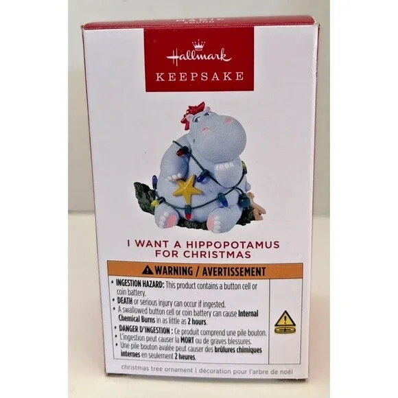 2025 Hallmark Keepsake I Want A Hippopotamus For Christmas Musical Ornament NIB