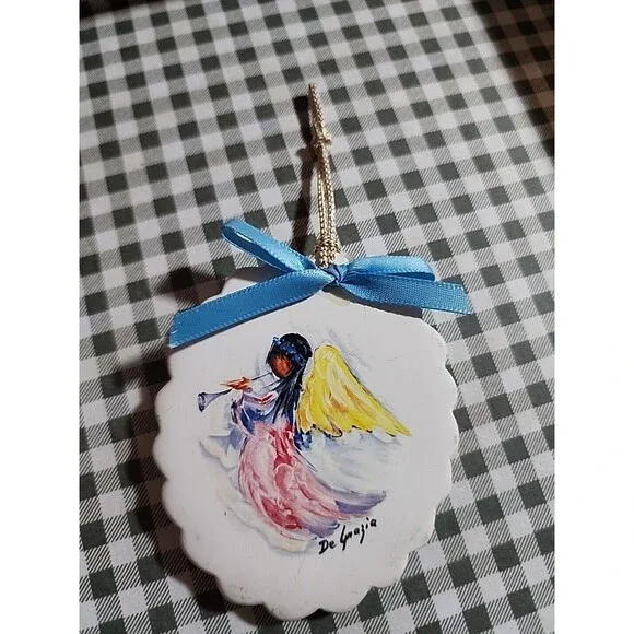 DeGrazia Collector's Edition Christmas Ornament Angel Ribbon