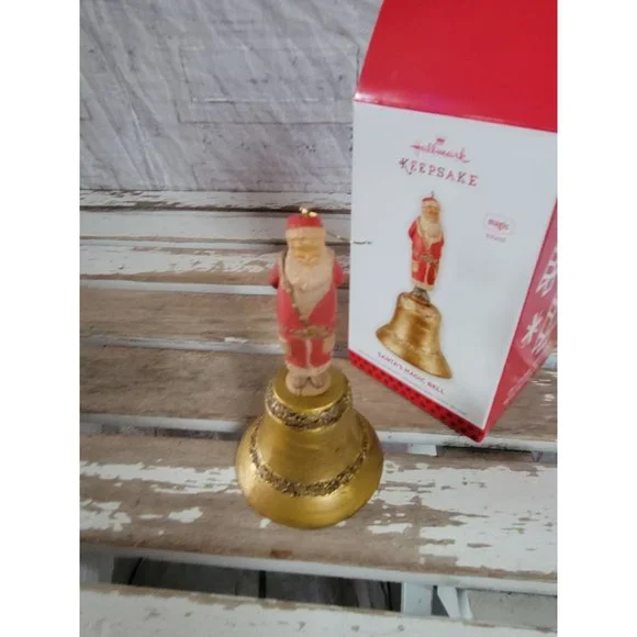 Hallmark Santa's magic‎ bell ornament sound 2013 Xmas tree holiday home decor