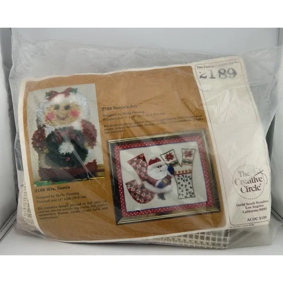 The Creative Circle‎ - 2189 Mrs. Santa - Embroidery Kit - Made in USA - Vintage