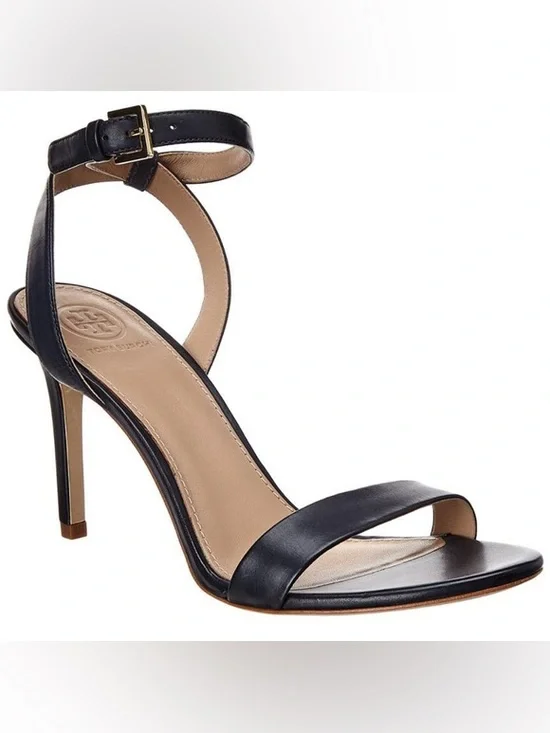 Tory Burch Black Leather Ankle-Strap Sandal
