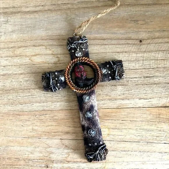 NWOT Western Cross Cowboy Christmas Ornament