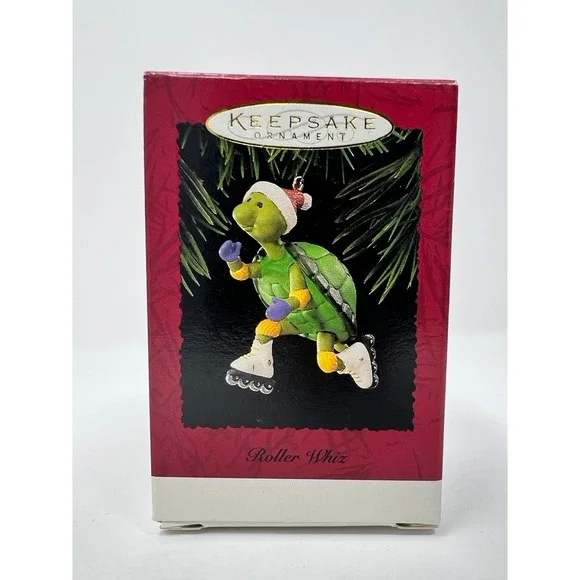 Hallmark Roller Whiz Ornament Green NIB 1995 Turtle Skates Roller Blades