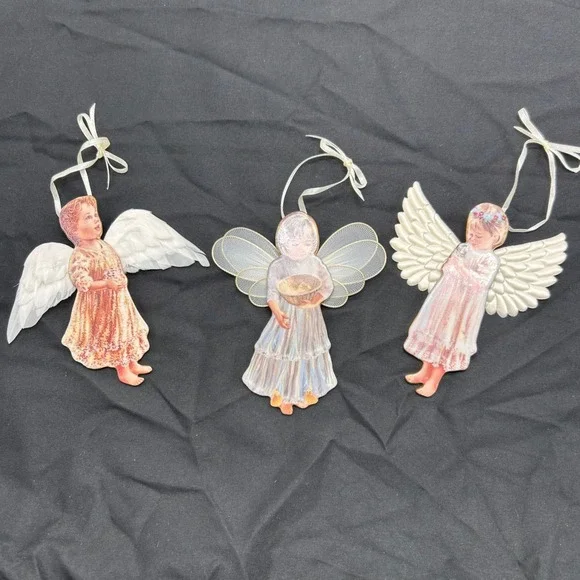 Dona Gelsinger Heaven Sent Angels Ornaments Bradford Editions‎ Lot of 3