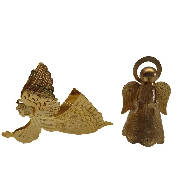 Hallmark 1989‎ Brass Angel Christmas Ornament & Vintage Figurine