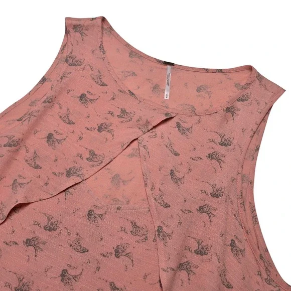 Free People Womens Medium Coral Crossover Draped  Sleeveless Tank