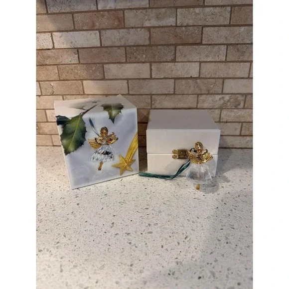 Swarovski Angel Ornament 1998 Harp Crystal‎ Figurine