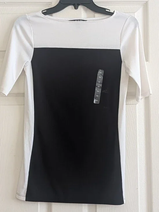 Ralph Lauren Colorblock Fitted Tee New Fall Elegant