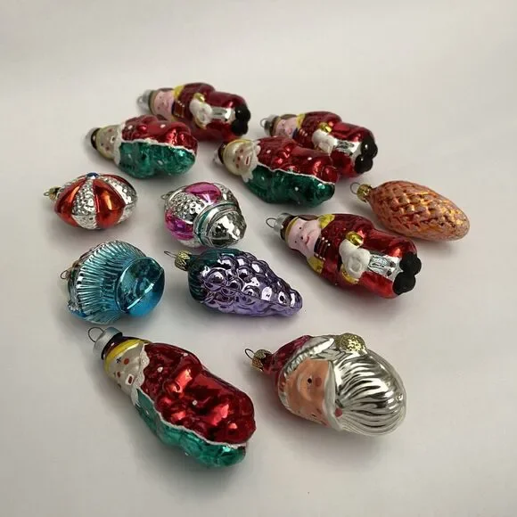 Kurt Adler Traditional Mercury‎ Glass Ornaments Made in Colombia Lot of 12