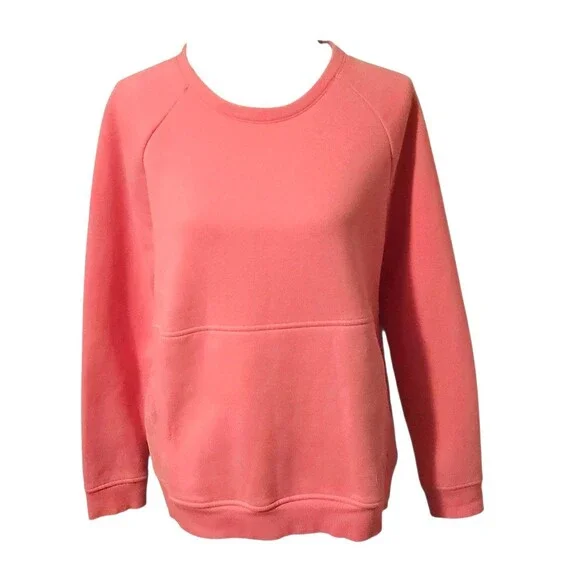 T byTalbots Crewneck Sweatshirt Pink Raglan Sleeve Pocket Womens Size M