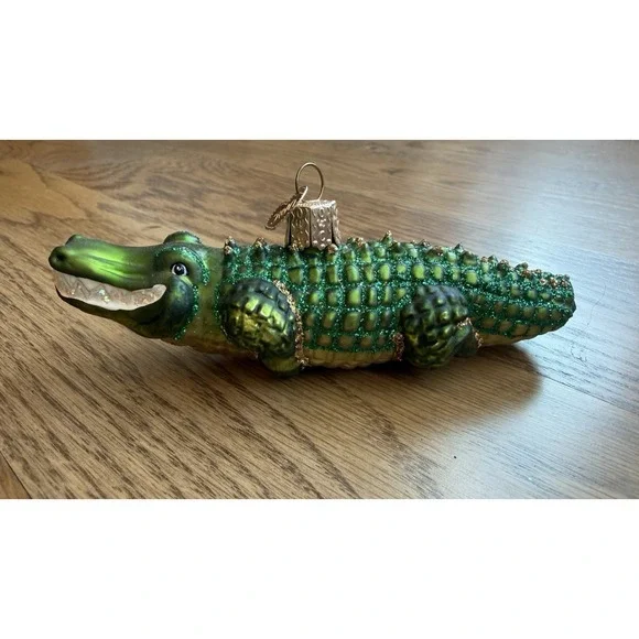 Old World Christmas Alligator Glass Ornament 5