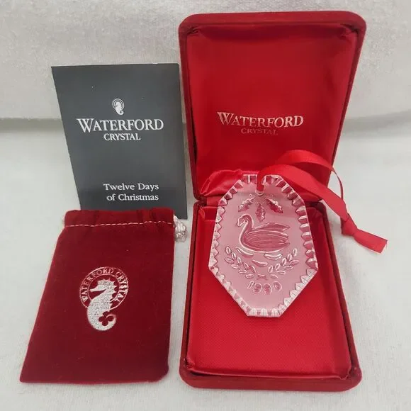 Ornament Waterford Crystal 12 Days of Christmas Collection 7 Swans 1990 NEW