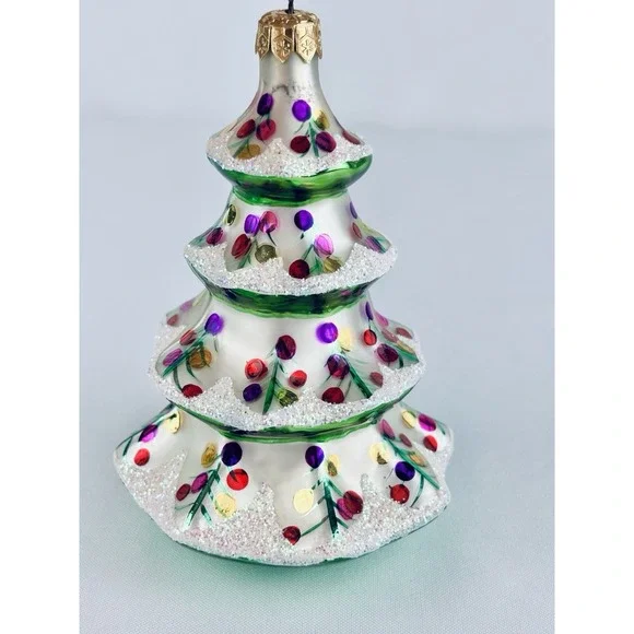 Vintage Christopher Radko Winter Tree Ornament 5