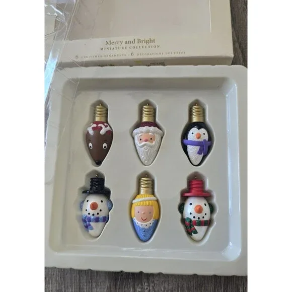 Hallmark Keepsake Ornament Merry and Bright Miniature Collection 6 Piece Set