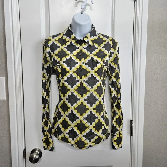 Tory‎ Burch Women's 100% silk Blouse Quarter Snap Buttons Size 4
