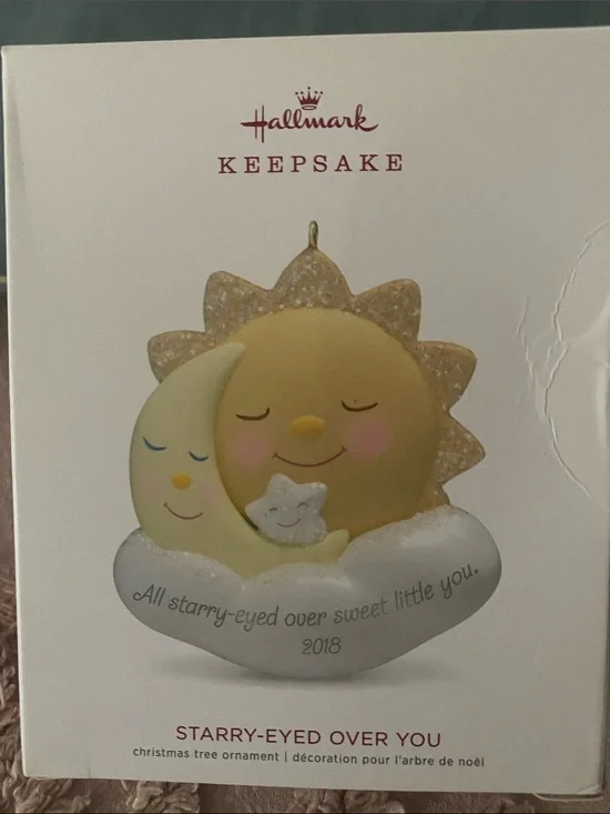 Hallmark Sun & Moon Keepsake Ornament in Yellow, White, Pink