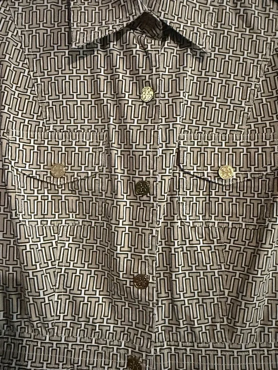 Tory Burch Tailored Tan Shirt Dress with Button Front