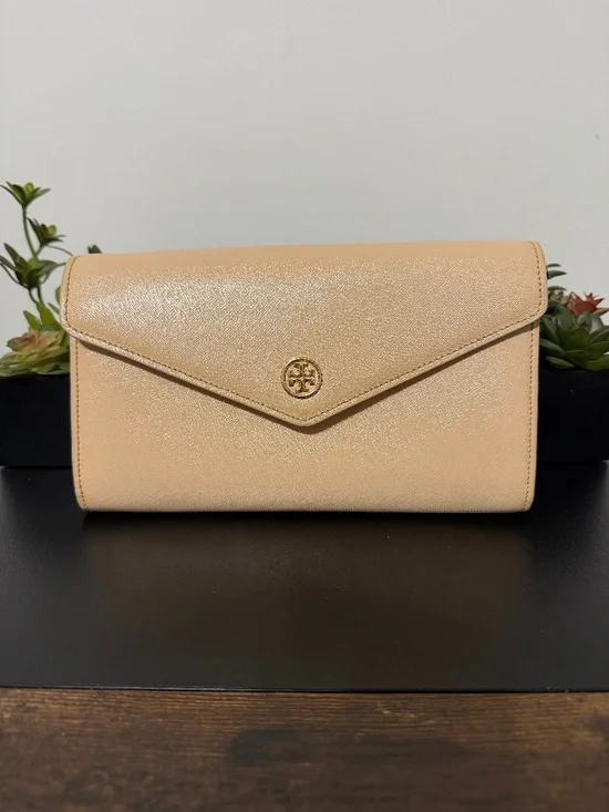 Tory Burch Beige Envelope Clutch