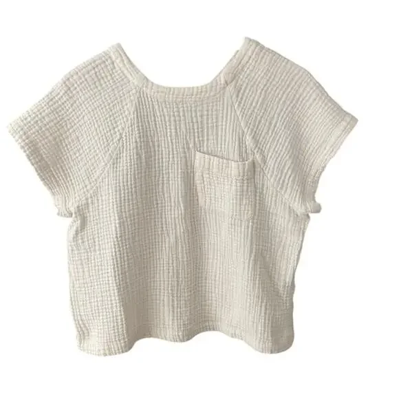 Madewell Lightspun Renwood Button-Back Top Lighthouse White Medium