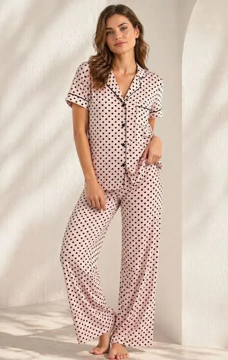 NWOT Kate Spade lady dot jersey pajama lounge set, Med $128 D15