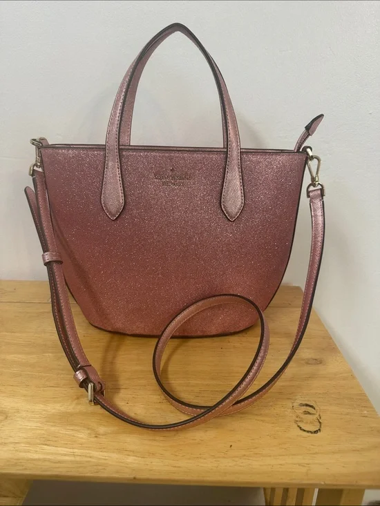 kate spade Rose Gold Glitter Crossbody Satchel