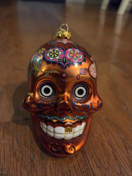 Day Of The Dead Skull Ornament Holiday Decoration. Gorgeous