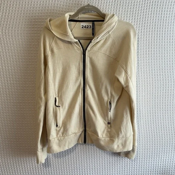Kuhl Hoodie‎ Womens M Pale Yellow Lola Full Zip Lightweight Hooded Sweatshirt