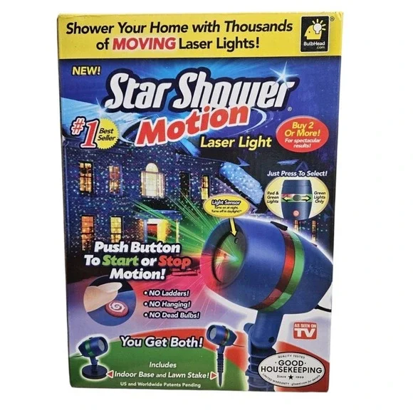 Bulbhead Star Shower‎ Motion Laser Lights Projector Christmas - NEW IN BOX!